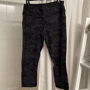 Lululemon capris. Black camp. Worn one time. Luxtreme material, very soft.
